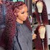 Stema #99j Burgundy 13x4 Transparent Lace Front Wig Water Wave