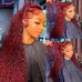 Stema #99j Red Burgundy 13x4 Transparent Lace Frontal Wig