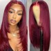 Stema #99j Red Burgundy 13x4 Transparent Lace Frontal Straight Wig