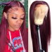 Stema #99j Red Burgundy 13x4 Transparent Lace Frontal Straight Wig