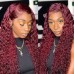 Stema #99j Burgundy 13x4 Transparent Lace Front Wig Water Wave
