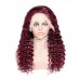Stema #99j Red Burgundy Deep Wave 13x4 Transparent Lace Front Wig