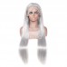 Stema Silver Grey Straight Body Wave 13x4 Transparent Lace Front Wig