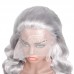Stema Silver Grey Straight Body Wave 13x4 Transparent Lace Front Wig