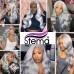 Stema Silver Grey Straight Body Wave 13x4 Transparent Lace Front Wig