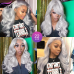 Stema Silver Grey Straight Body Wave 13x4 Transparent Lace Front Wig