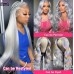 Stema Silver Grey Straight Body Wave 13x4 Transparent Lace Front Wig