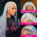 Stema Silver Grey Straight Body Wave 13x4 Transparent Lace Front Wig