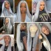 Stema Silver Grey Straight Body Wave 13x4 Transparent Lace Front Wig