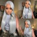 Stema Silver Grey Straight Body Wave 13x4 Transparent Lace Front Wig