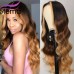 Stema Ombre Highlight Balayage 13X4 Lace Front Wig Body Wave/Deep Wave