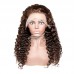 Stema #4 Brown Color 13x4 Transparent Lace Front Human Hair Wig 180% Density