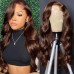 Stema #4 Brown Color 13x4 Transparent Lace Front Human Hair Wig 180% Density