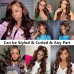 Stema #4 Brown Color 13x4 Transparent Lace Front Human Hair Wig 180% Density