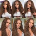 Stema #4 Brown Color 13x4 Transparent Lace Front Human Hair Wig 180% Density