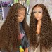 Stema #4 Brown Color 13x4 Transparent Lace Front Human Hair Wig 180% Density