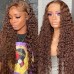 Stema #4 Brown Color 13x4 Transparent Lace Front Human Hair Wig 180% Density