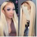 Stema 1b/613 Ombre Straight Lace Front Wig Dark Root Blonde Human Hair Wigs