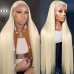 Stema 613 Blonde Straight 13x4 Transparent Lace Big Frontal Virgin Hair Wig