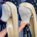 Stema 613 Blonde Straight 13x4 Transparent Lace Big Frontal Virgin Hair Wig