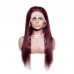 Stema #99J Red Burgundy 13x4 Transparent Lace Big Frontal Human Hair Wig