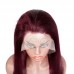 Stema #99J Red Burgundy 13x4 Transparent Lace Big Frontal Human Hair Wig