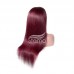 Stema #99J Red Burgundy 13x4 Transparent Lace Big Frontal Human Hair Wig