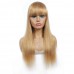 Stema #27 Color Machine-made Human Hair Straight Wigs With Bangs