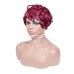 Stema 99j Burgundy Pixie Cut Machine Made Human Hair Wigs