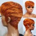Stema Ginger Orange Pixie Cut Machine Made Human Hair Wigs