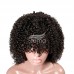 Stema Machine Made Human Hair Wig Kinky Curly With Bangs