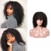 Stema Machine Made Human Hair Wig Kinky Curly With Bangs