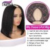 Stema Glueless Short Bob Human Hair Wig Kinky Straight U Part Wig