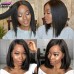 Stema Glueless Short Bob Human Hair Wig Kinky Straight U Part Wig