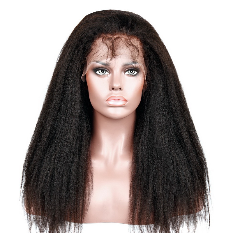 Stema Full Lace Wigs Virgin Hair Kinky Straight Brazilian Remy